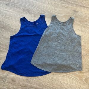 Old Navy Active Go Dry Workout Tank Top Set of two  Blue and Gray tie back